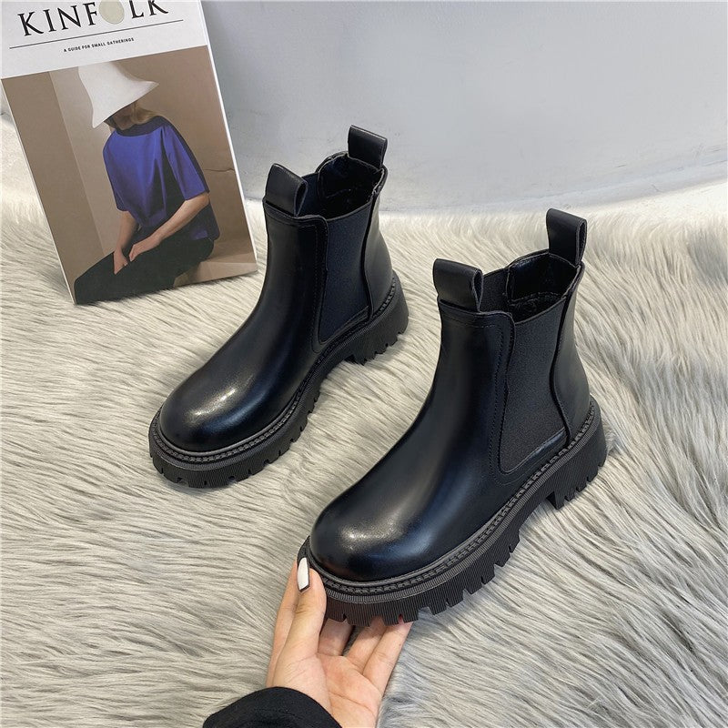 British-style High-heeled Martin Boots Girl