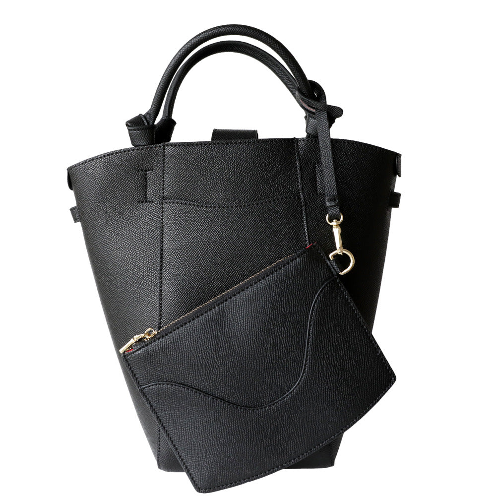 Cowhide Shoulder Bag With Niche Design And Large Capacity