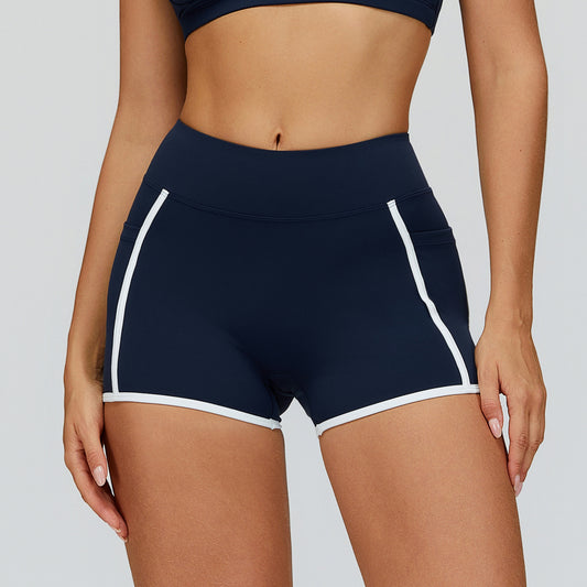 Yoga Shorts Color-blocked Tight-fitting Workout Shorts