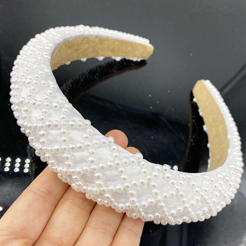 Fashion Women's Sponge Pearl Simple Headband