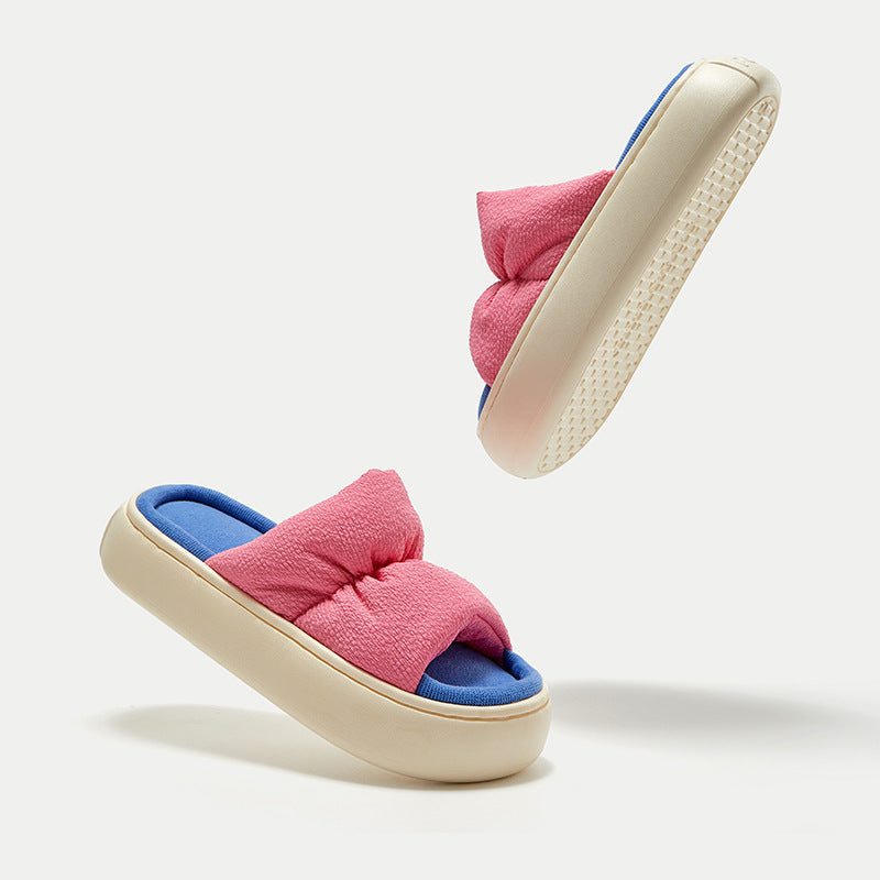 New Thick Bottom Fashion Simple Home Wear Elastic Rope Slippers