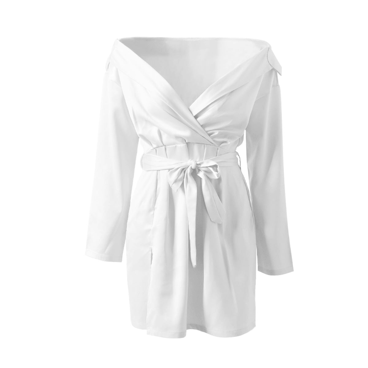 Casual slim-fit kort skjortekjole til kvinder