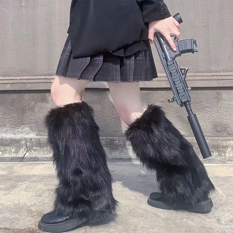 Fur Booties Warm Plush Shoe Cover Pile Style Support Hosiery