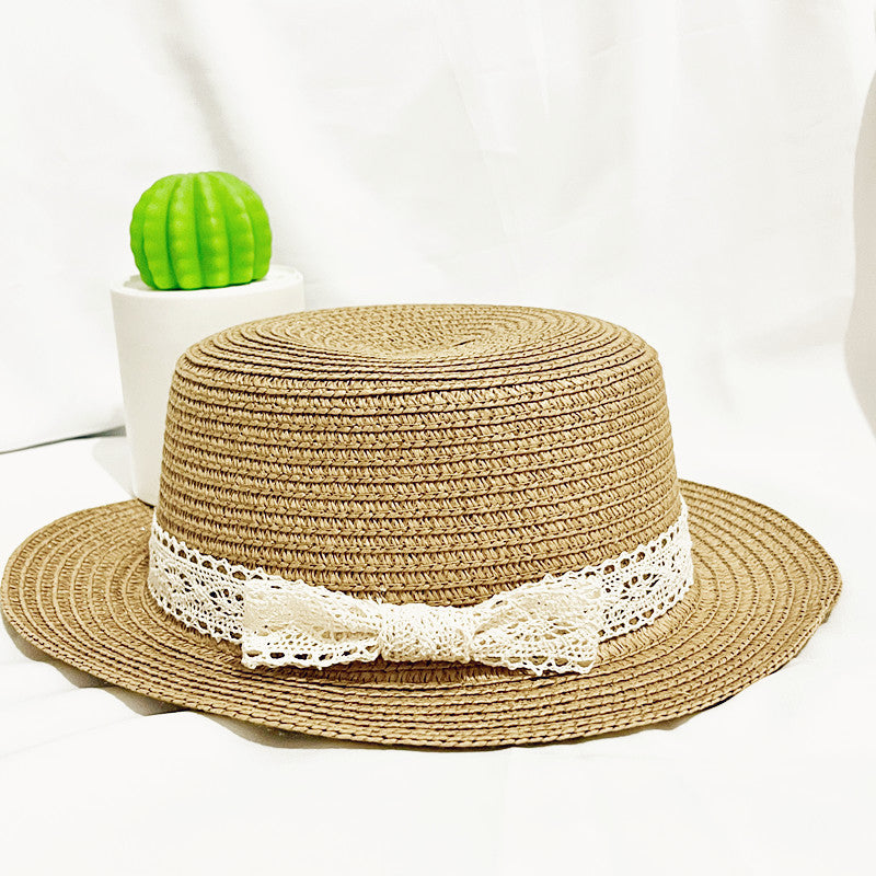 Lace Bow Ribbon Straw Hat