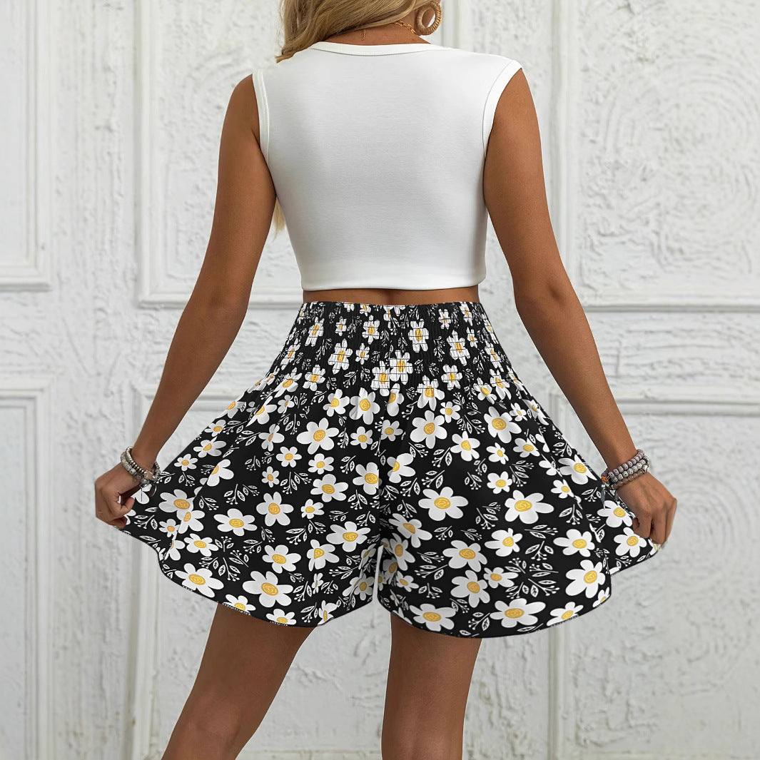Blomsterprintede, fashionable og komfortable strandshorts til kvinder