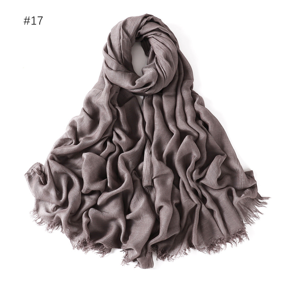 Women's Fashionable Thin Modal Monochrome Rayon Breathable Shawl Scarf