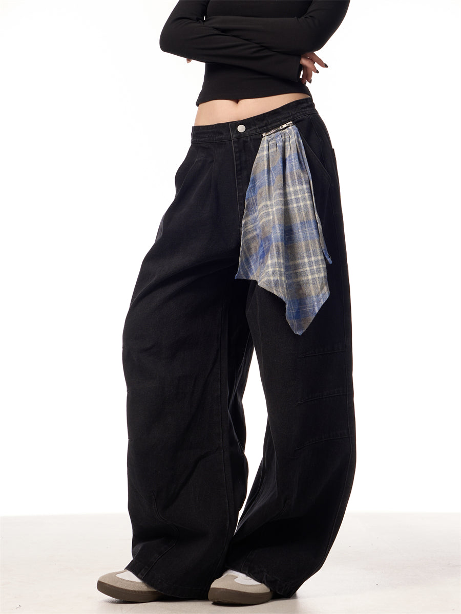 Retro Machete Lynlås Aftagelig Firkantet Tørklæde Profil Jeans