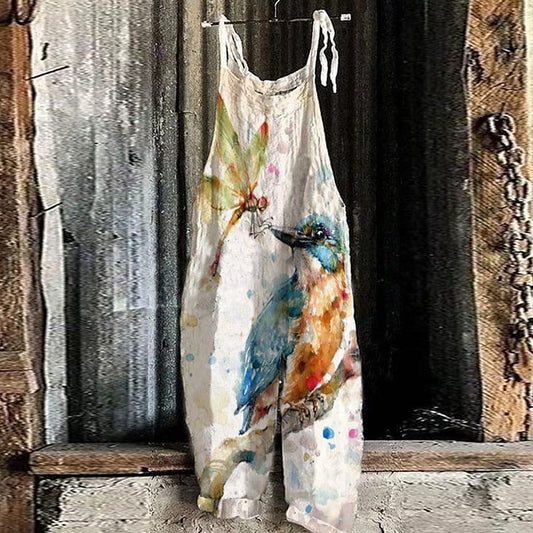 Women's Printed Suspenders New Summer Cotton And Linen Suspenders