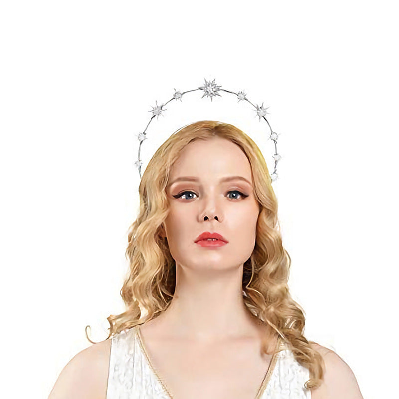 Double Layer Hexagram Headband Diamond Bride