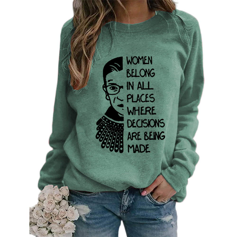 Justice Monogram Print Crew-neck Long-sleeve Sweatshirt