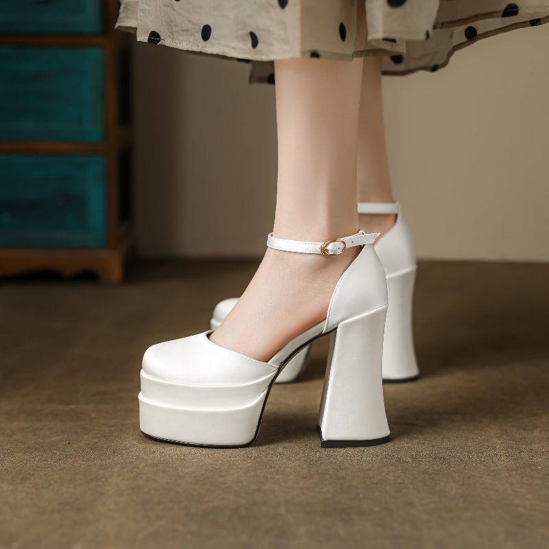 Small Chunky Heel Waterproof Platform High Heels