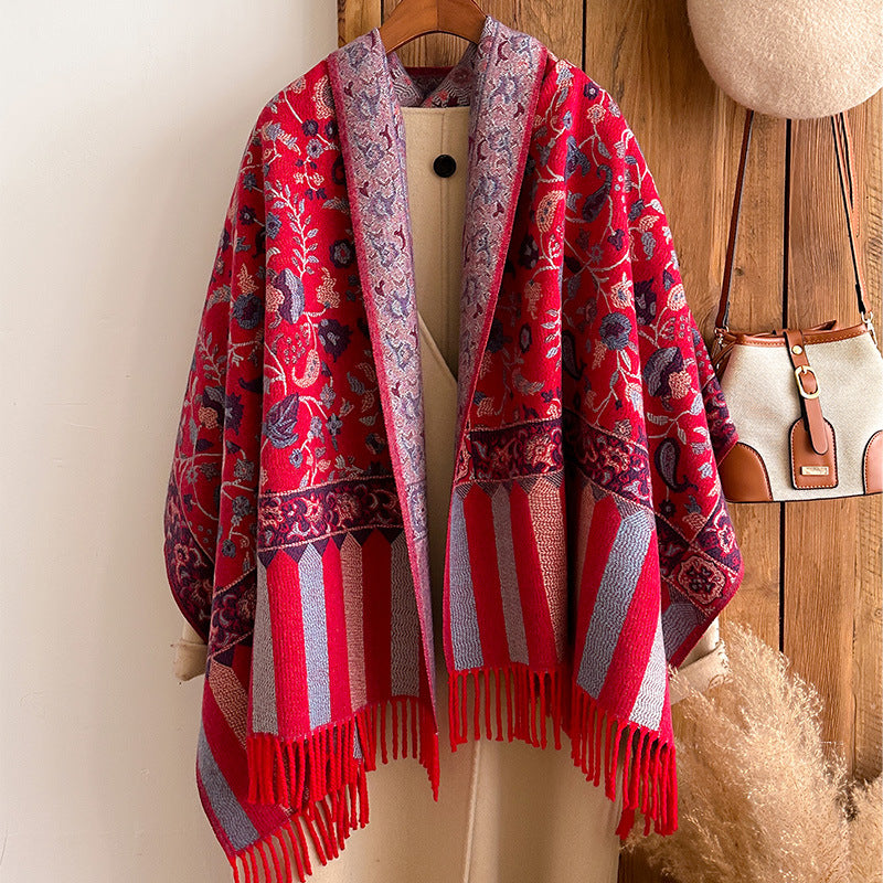 Autumn And Winter Ethnic Style Plant Flower Core-spun Yarn Tassle Fashion