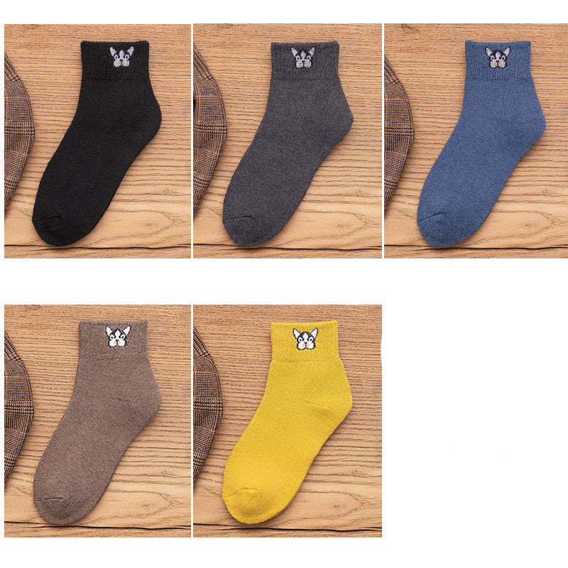 Cartoon Embroidered  In Tube Socks
