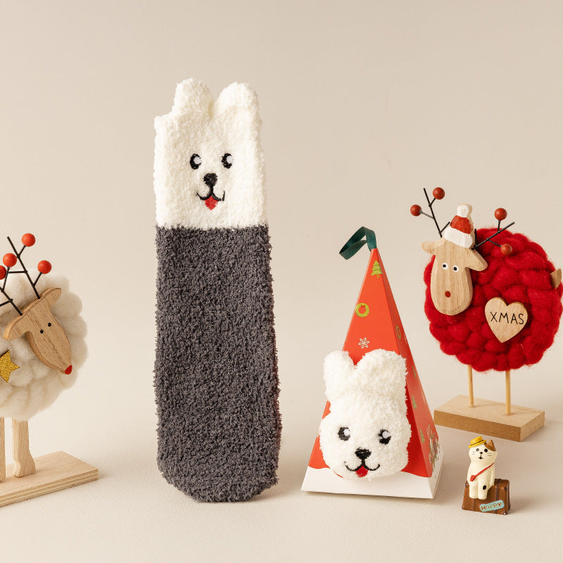 Three-dimensional Cartoon Soft Home Floor Socks In The Tube