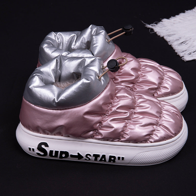 Fashion And Simple Ladies Down Cotton Slippers