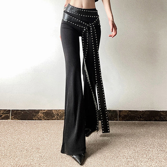 Women's Fashion Personality Rivets Casual Pants