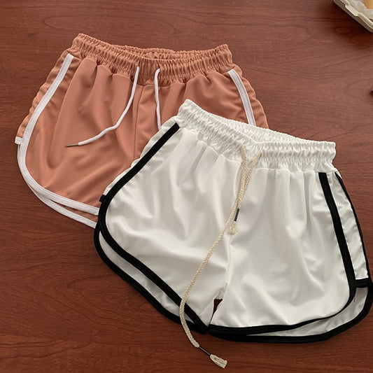 Korte casual shorts til kvinder med elastisk talje i sportsstil