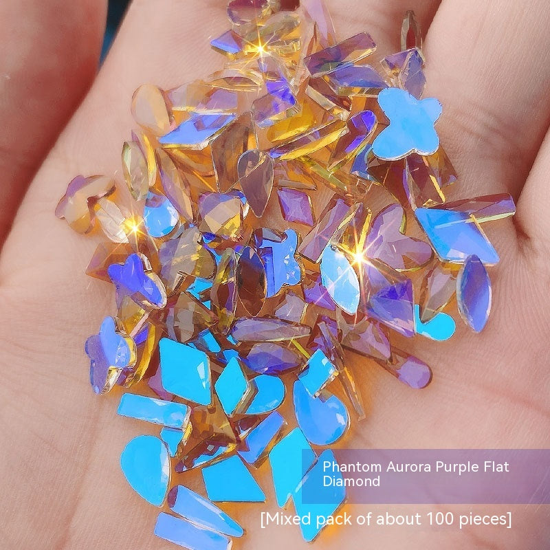 Nail Ornament Mixed 100 Aurora Diamond Phantom Shaped Diamon