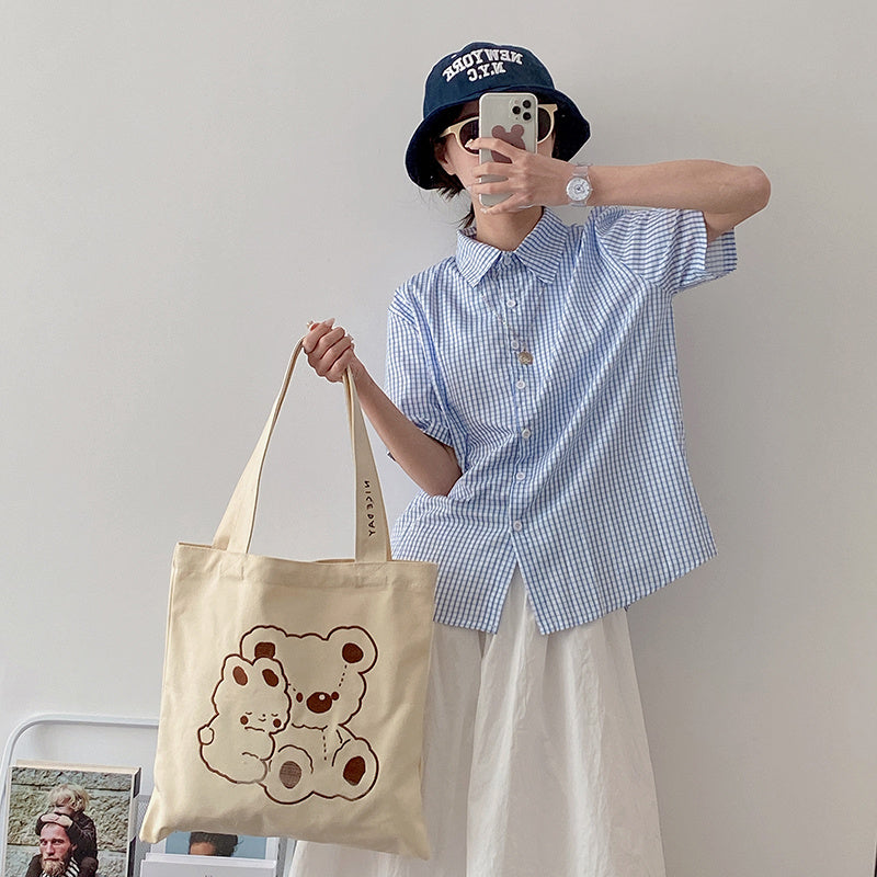 Women's Single Shoulder Portable Light Literary Cloth Bag