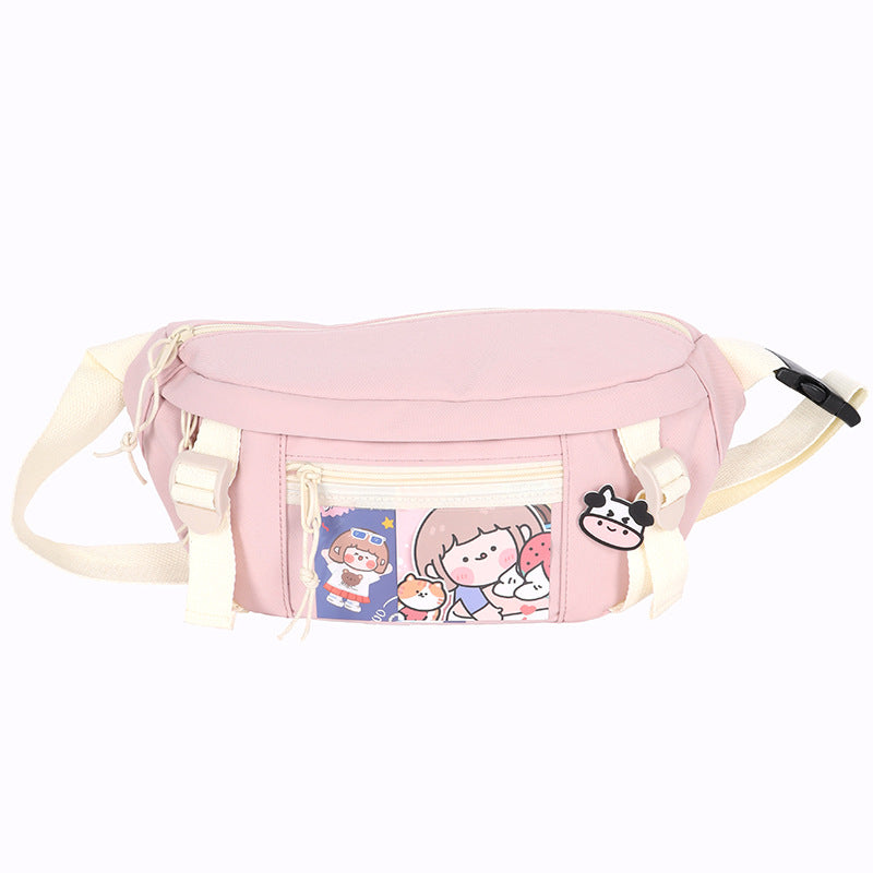 Cute Cartoon Girl Student Transparent Messenger Bag