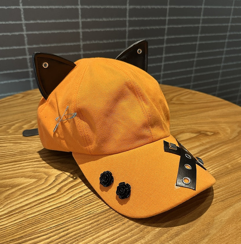 Niche Baseball Cap With Three-dimensional Cat Ears