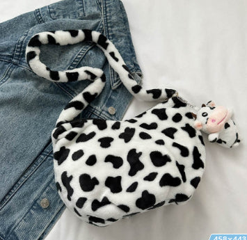 Casual Forest Lamb Hair Cute Diagonal Shoulder Bag