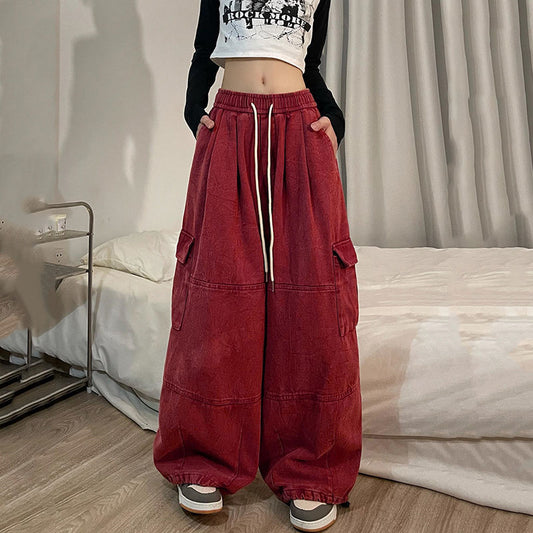 Vintage Cargo Pants Female Autumn Cotton