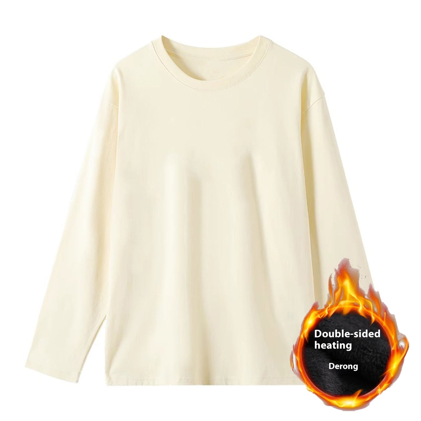 Plus Velvet Hvid Bundskjorte Dame Inder Match Mellemlang Løs T-shirt
