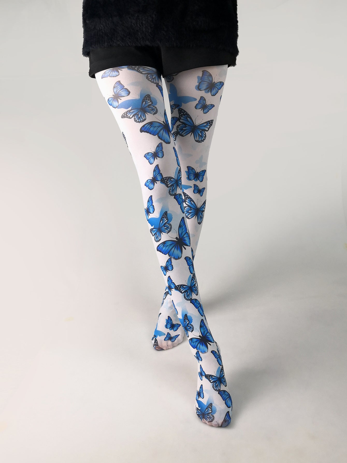 Japanese Color Rose Printed Pantyhose