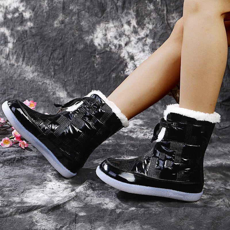 Women's Mid-boots Warm And Velvet Cotton