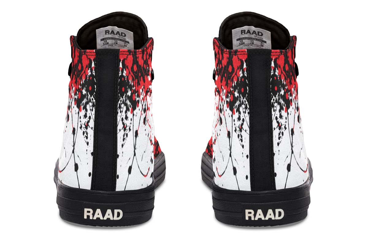 Men's And Women's Fashion Color Printing High-top Canvas Shoes