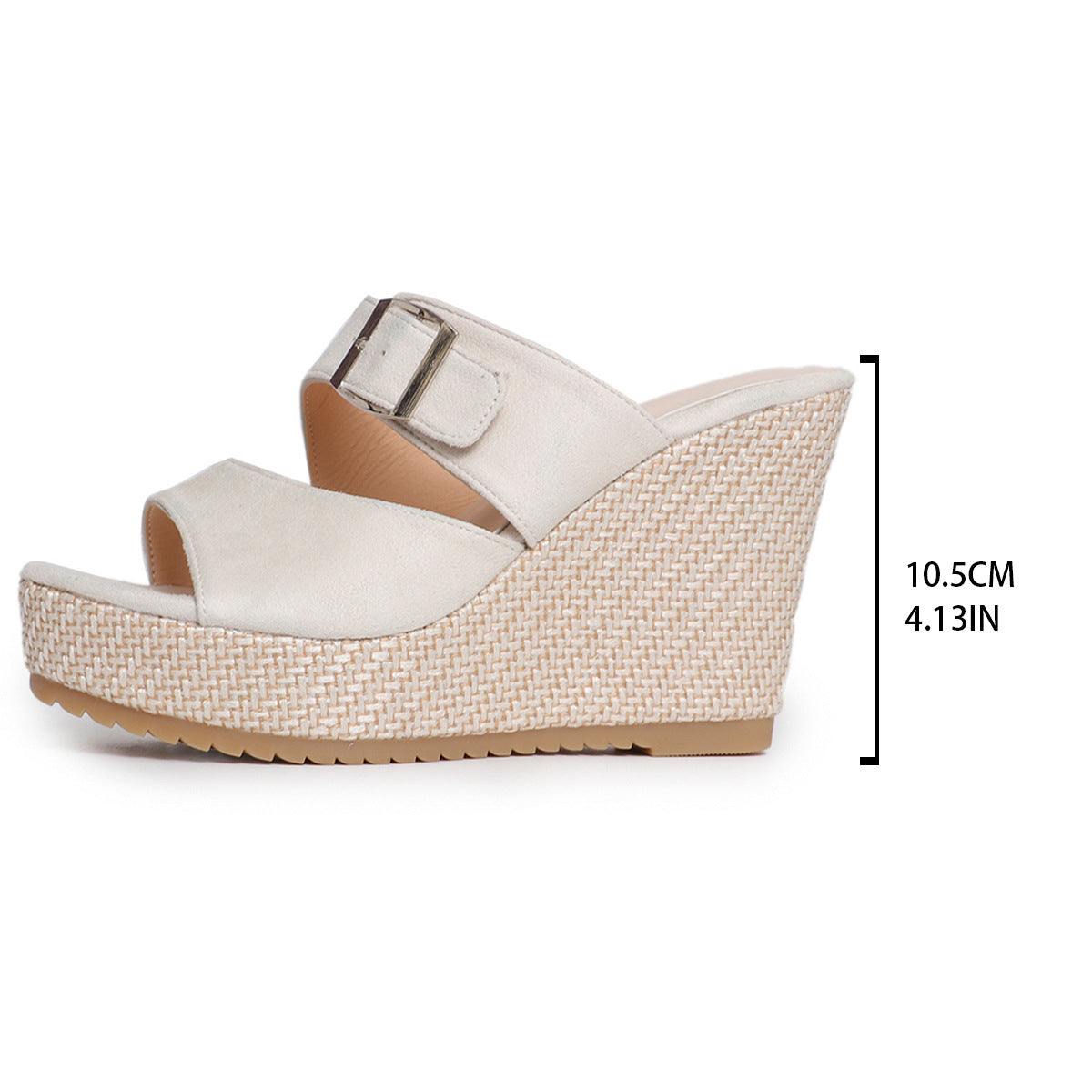 Women's Thick Bottom Summer Wedge Plus Size Belt Buckle Fashion Slippers