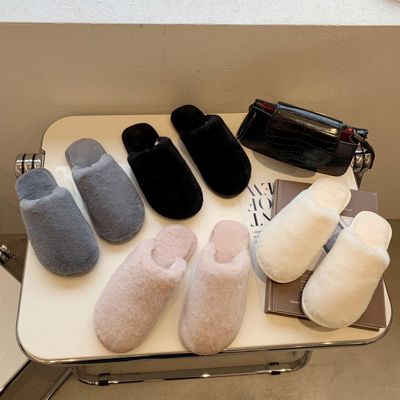 Home Cotton Slippers Thick Bottom Plush Home Indoor Warm Slippers