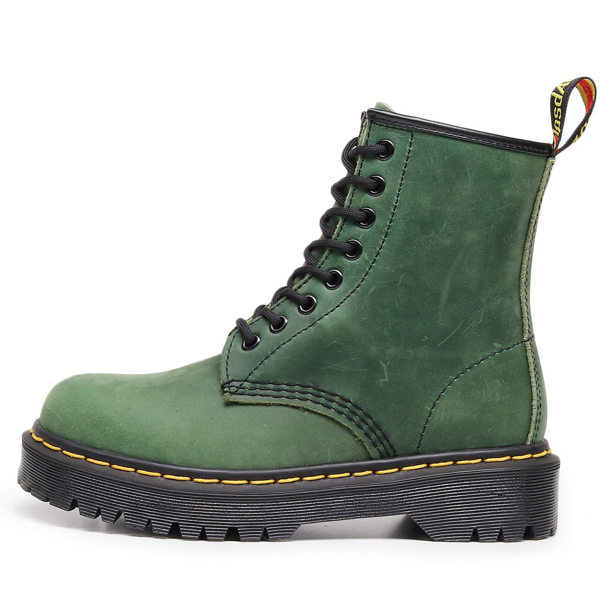 Womens British-style Full-grain Leather Biker Boots Stylish And On-trend