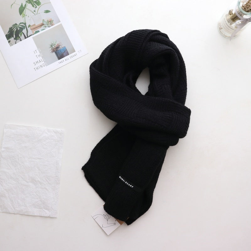 Women's Fashion All-match Wool Square Cross Cute Girl Scarf