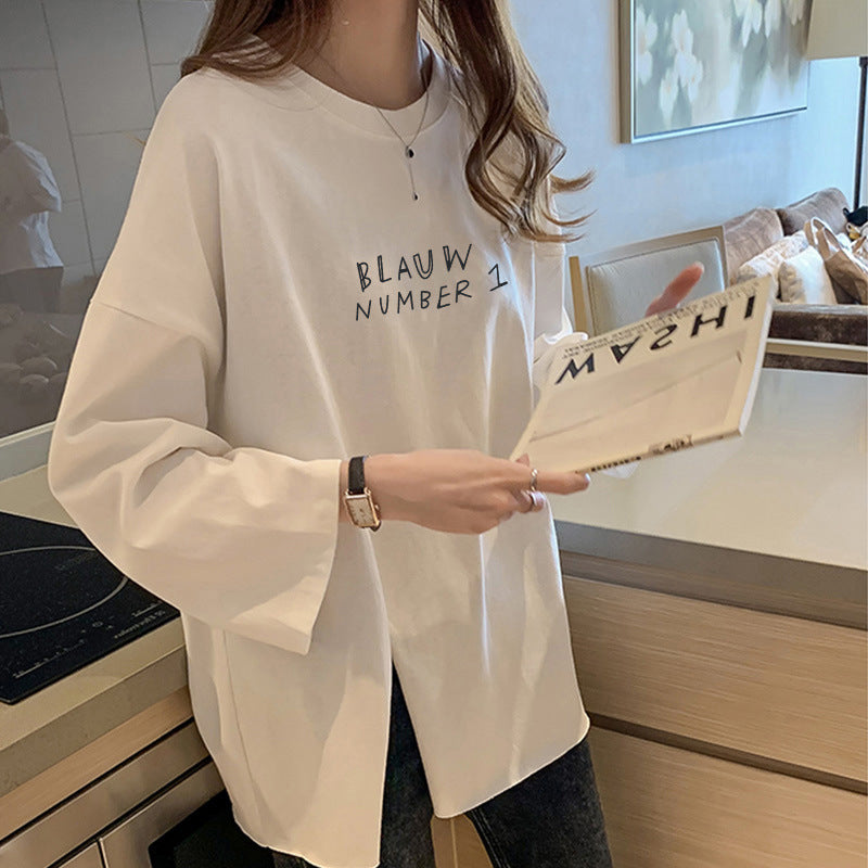 Stylish Slit T-shirt With Long Sleeves For Women