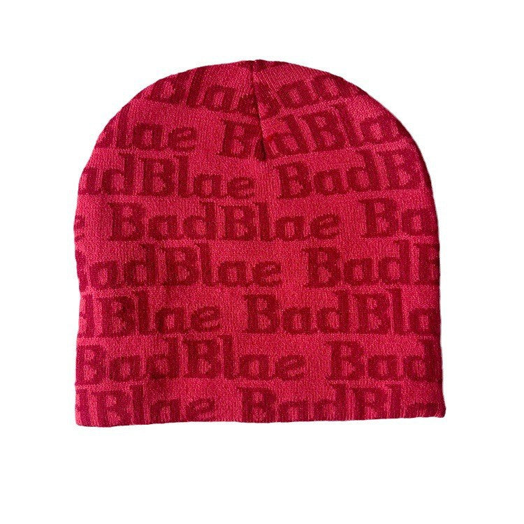 Simple Printed Letter Warm Knitted Hat