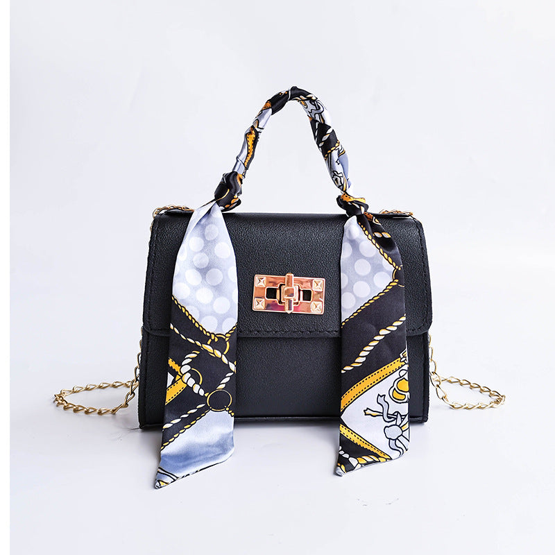 Women's Niche Versatile Candy-colored Handbag With Silk Scarf Crossbody Strap