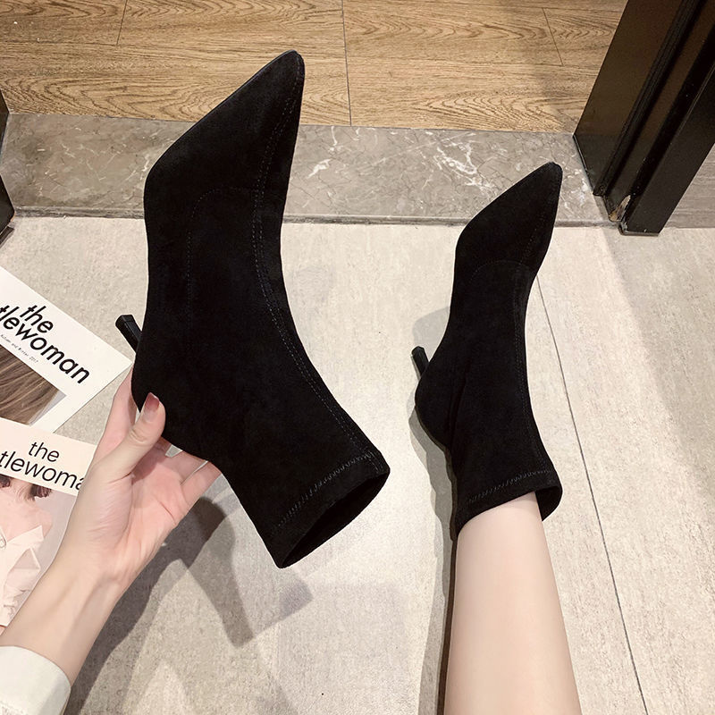 Womens Spring Autumn Stiletto Mid-Calf Boots