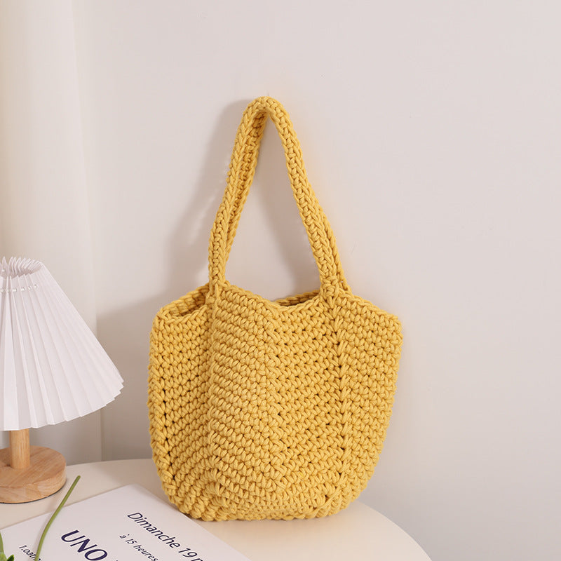 Single Shoulder Cotton Thread Woven Bag