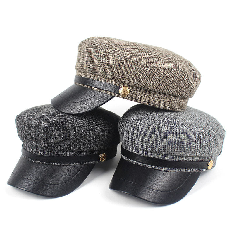 British Style Ladies Flat Top Retro Casual Brim Hat
