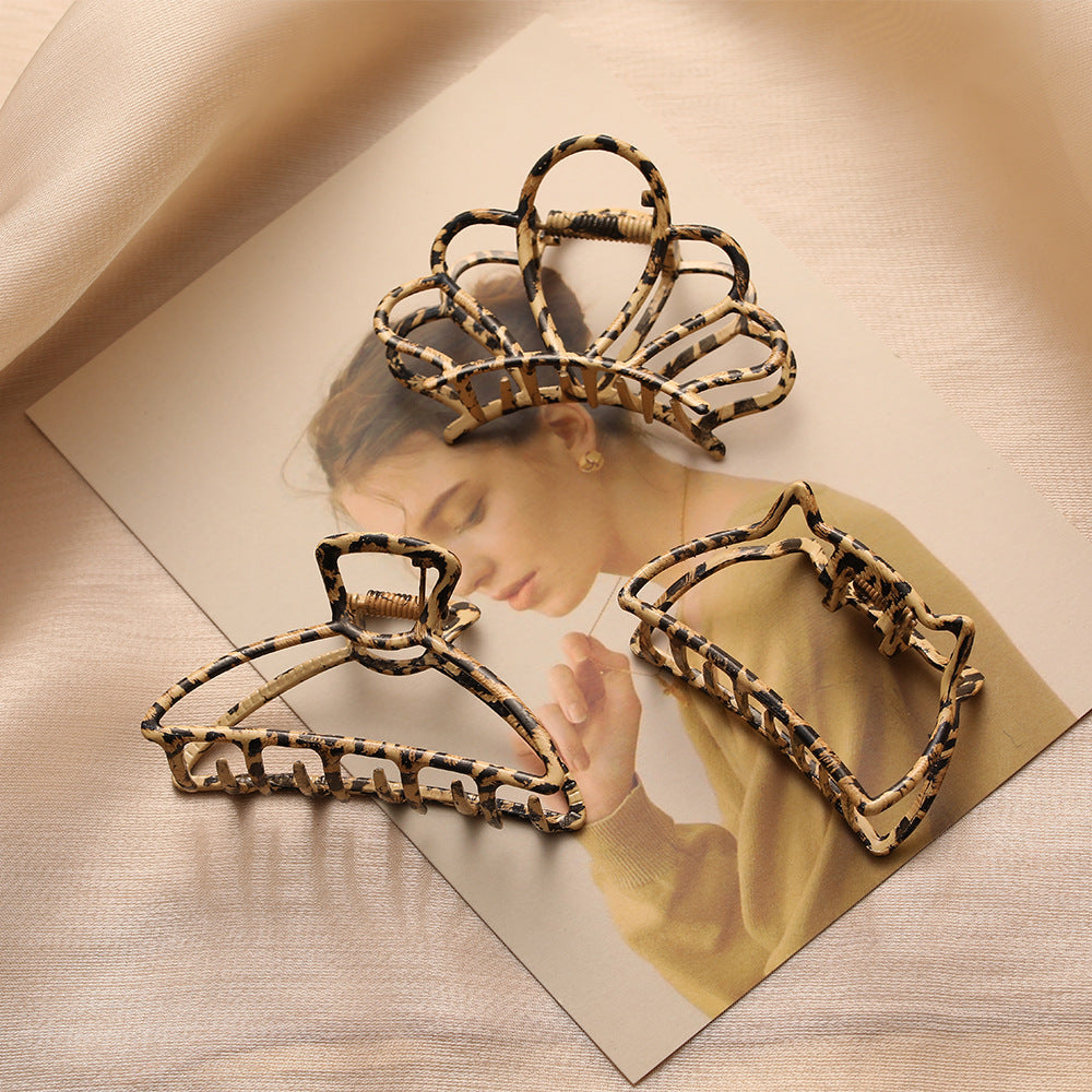 Leopard Metallic Shark Hairpin Female
