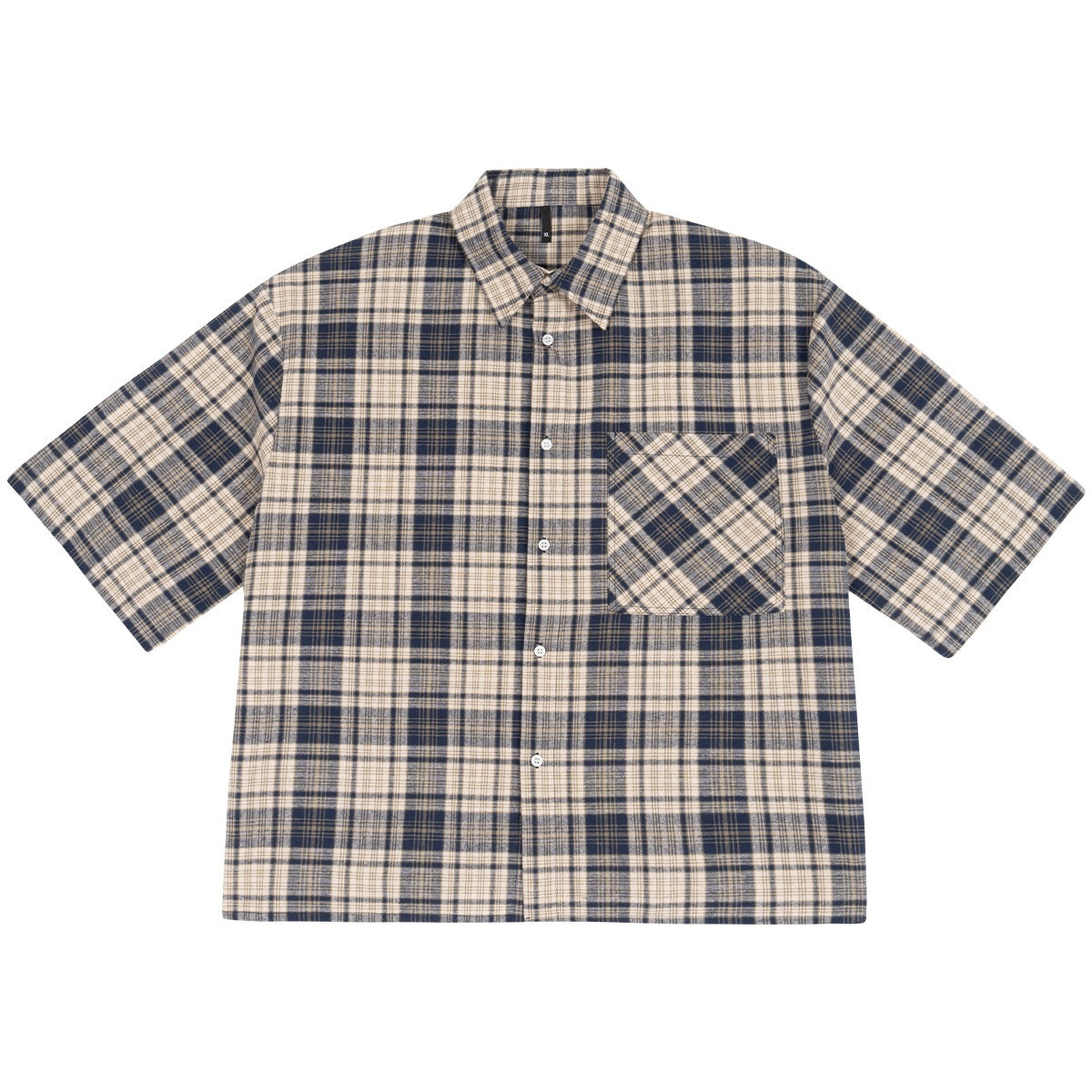 Loose Short Plaid Casual Fashion Short Sleeve Shirt