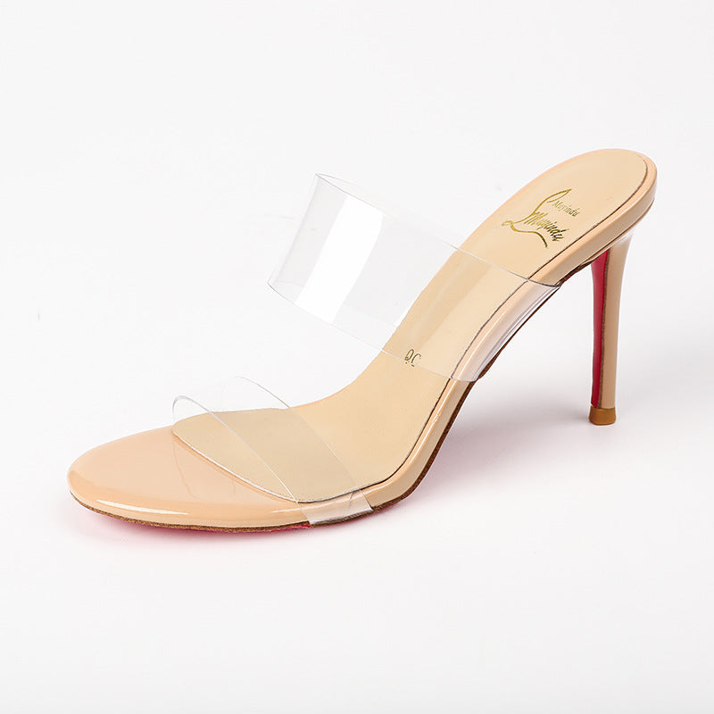 Transparent High Heels Women's Ankle-strap Stilettos Sandals