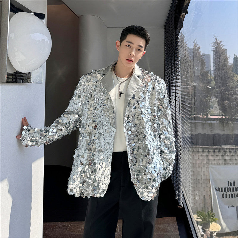 New Trendy Fashionable Small Niche Design Suit With Large Sequins