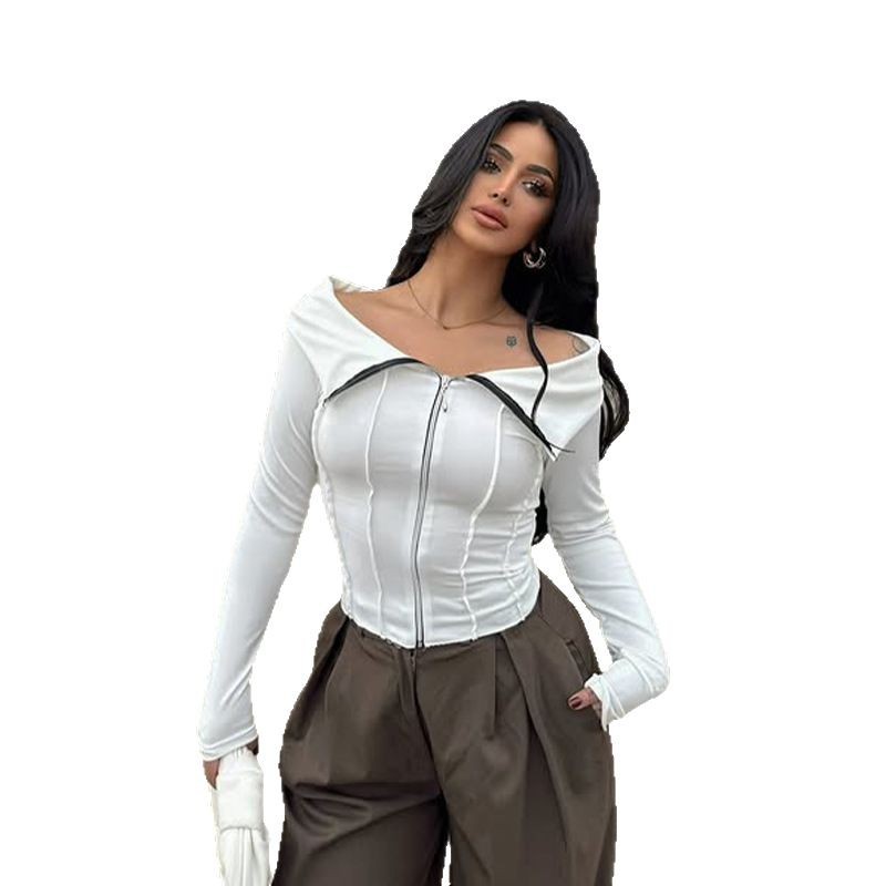 Figure-flattering Tank Top, Solid-color Women's T-shirt With Long Sleeves
