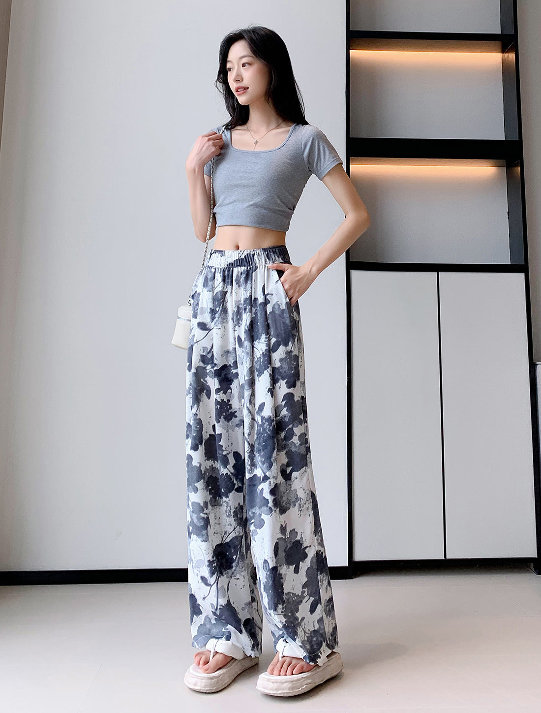 Women's Chinese-style Ink Painting Wide-leg Pants