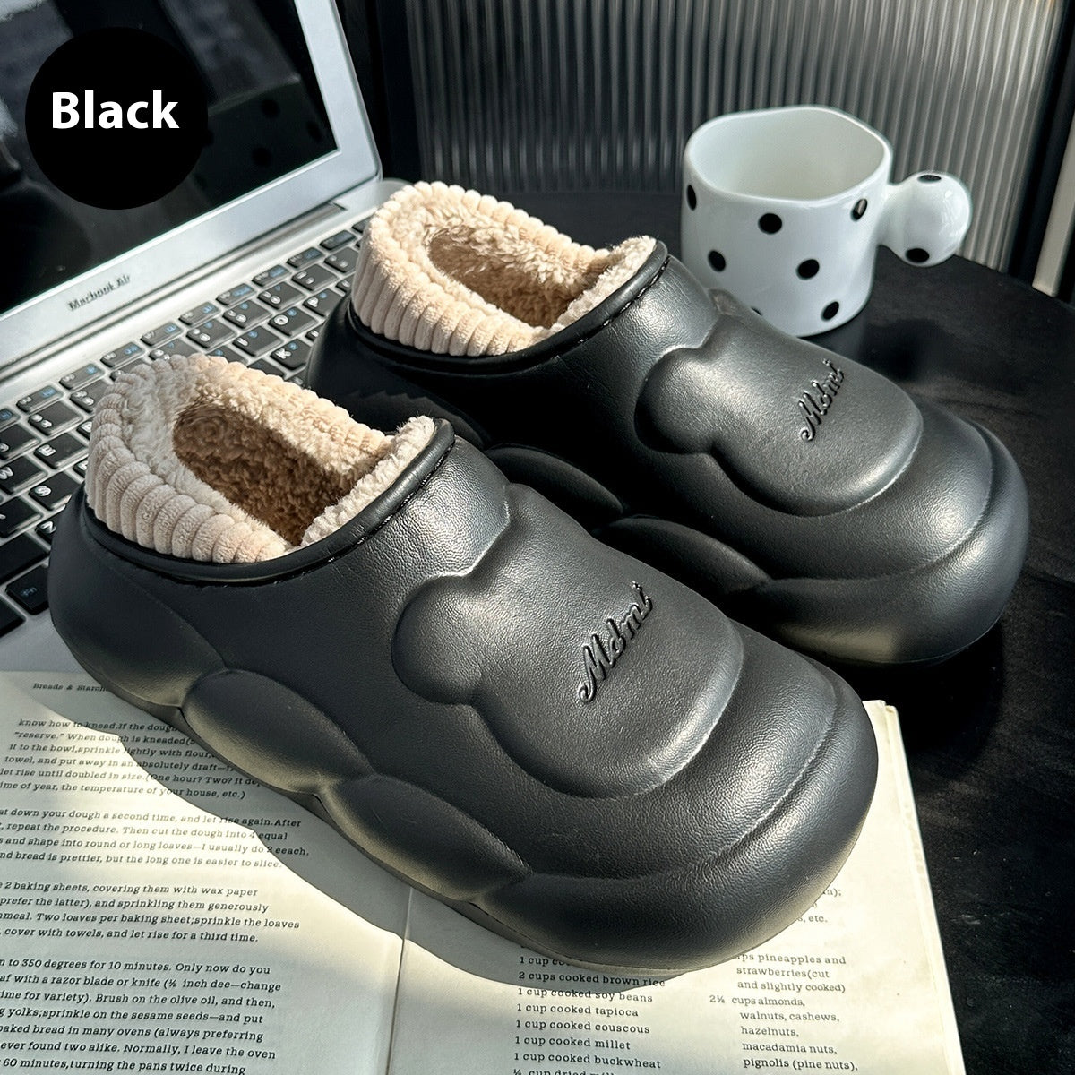 Home Indoor Shit Feeling Wool Sleeper Platform Heel Covered
