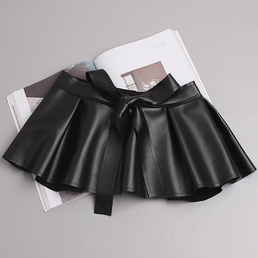 Foliage Skirt With Tie And Bow Decoration Skirt With Wide Waistband