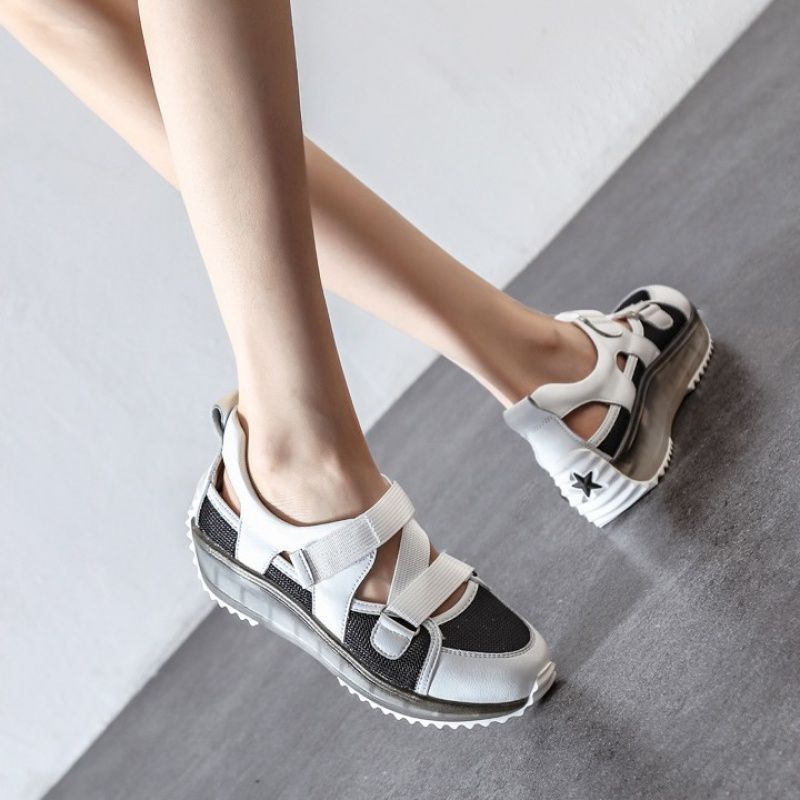 Hollow Old Shoes Female Bottom Breathable White Baotou Sports Sandals